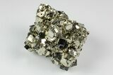 Shiny, Cubic Pyrite Crystal Cluster - Peru #195738-1